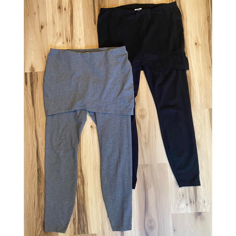 Cabi Skort Leggings Lot of 2 Black Grey Womens Athleisure Small Skirted